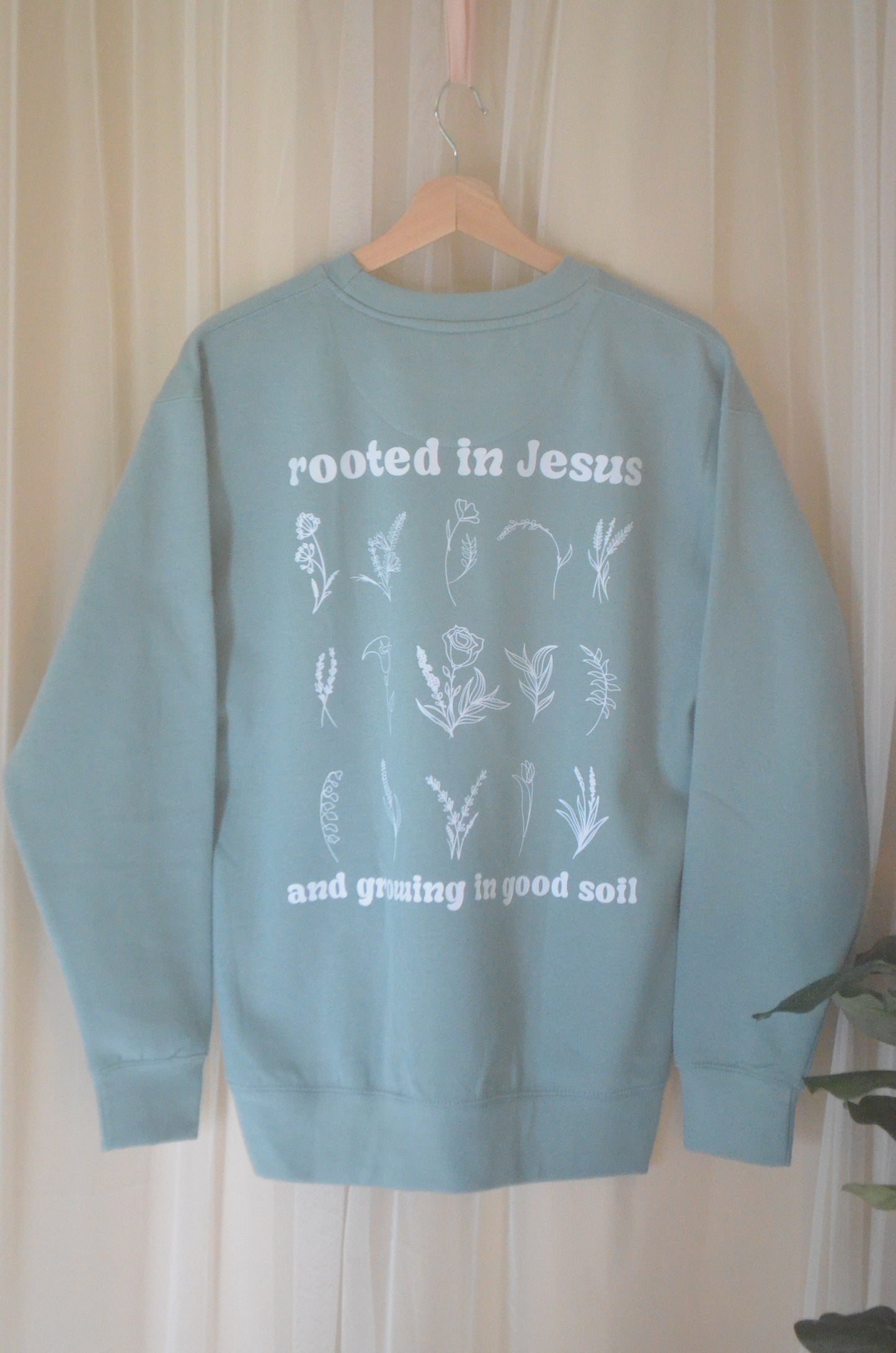 Luke 8:5 Rooted in Jesus Crewneck Sweatshirt
