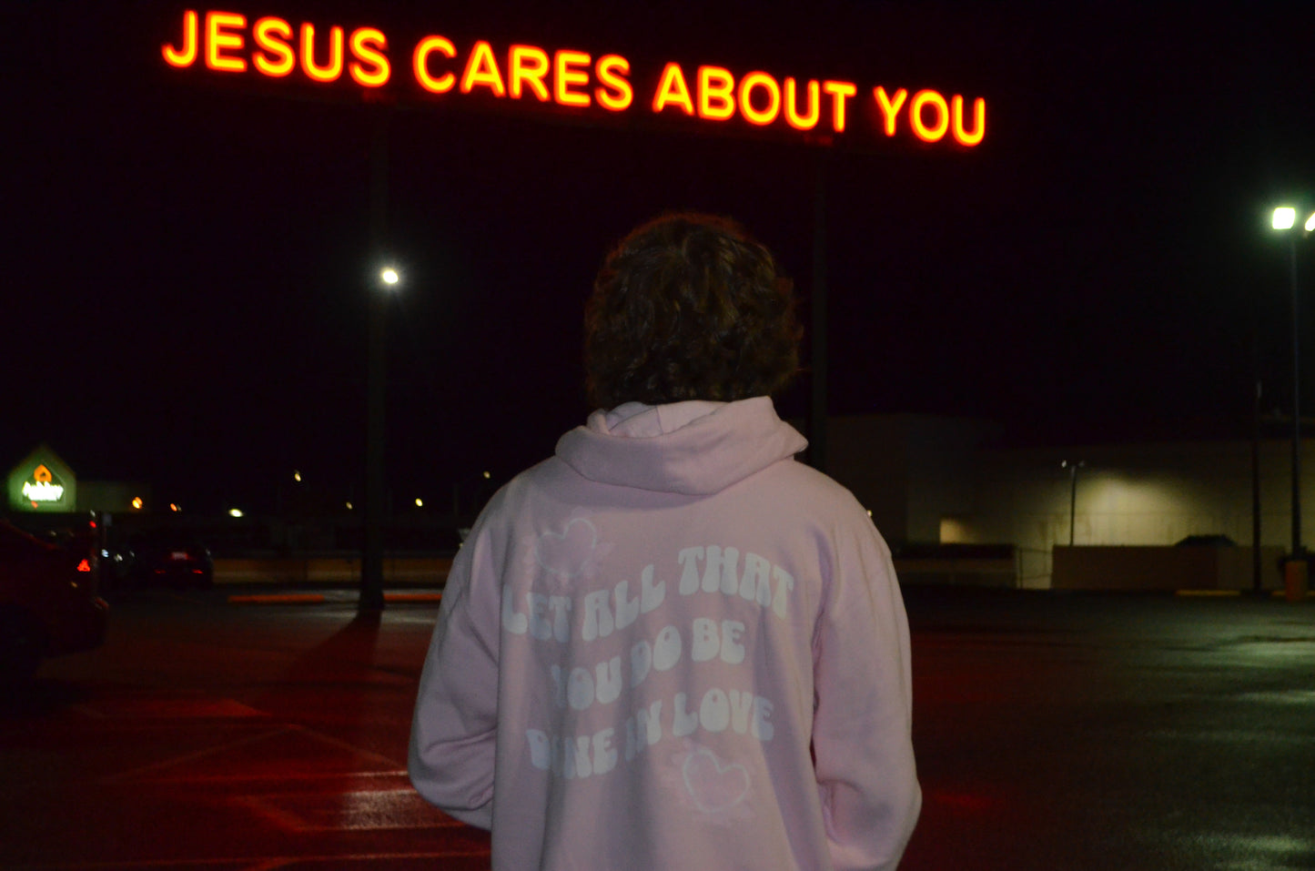 1 Corinthians 16:14 Pink Hoodie