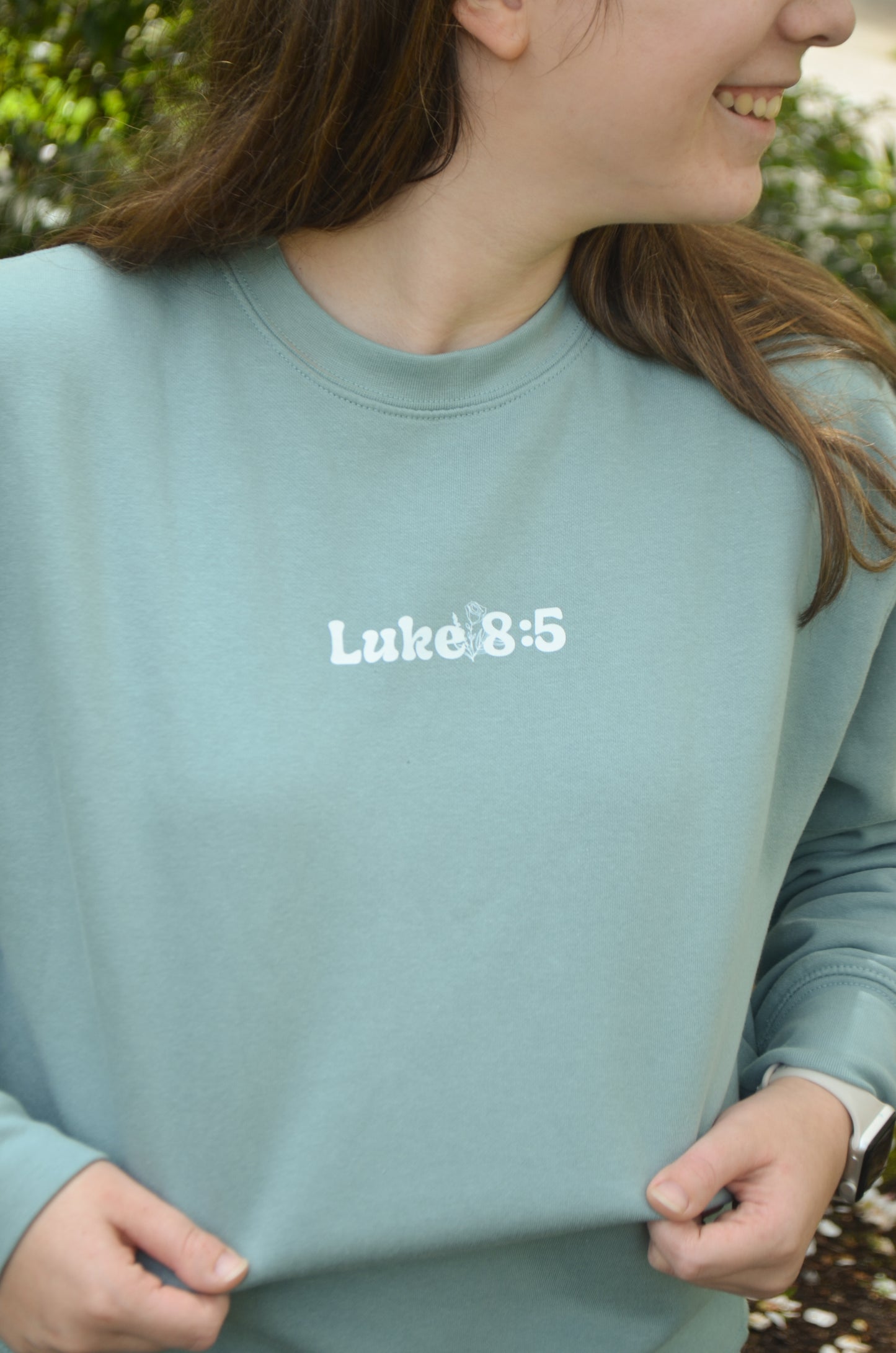 Luke 8:5 Rooted in Jesus Crewneck Sweatshirt