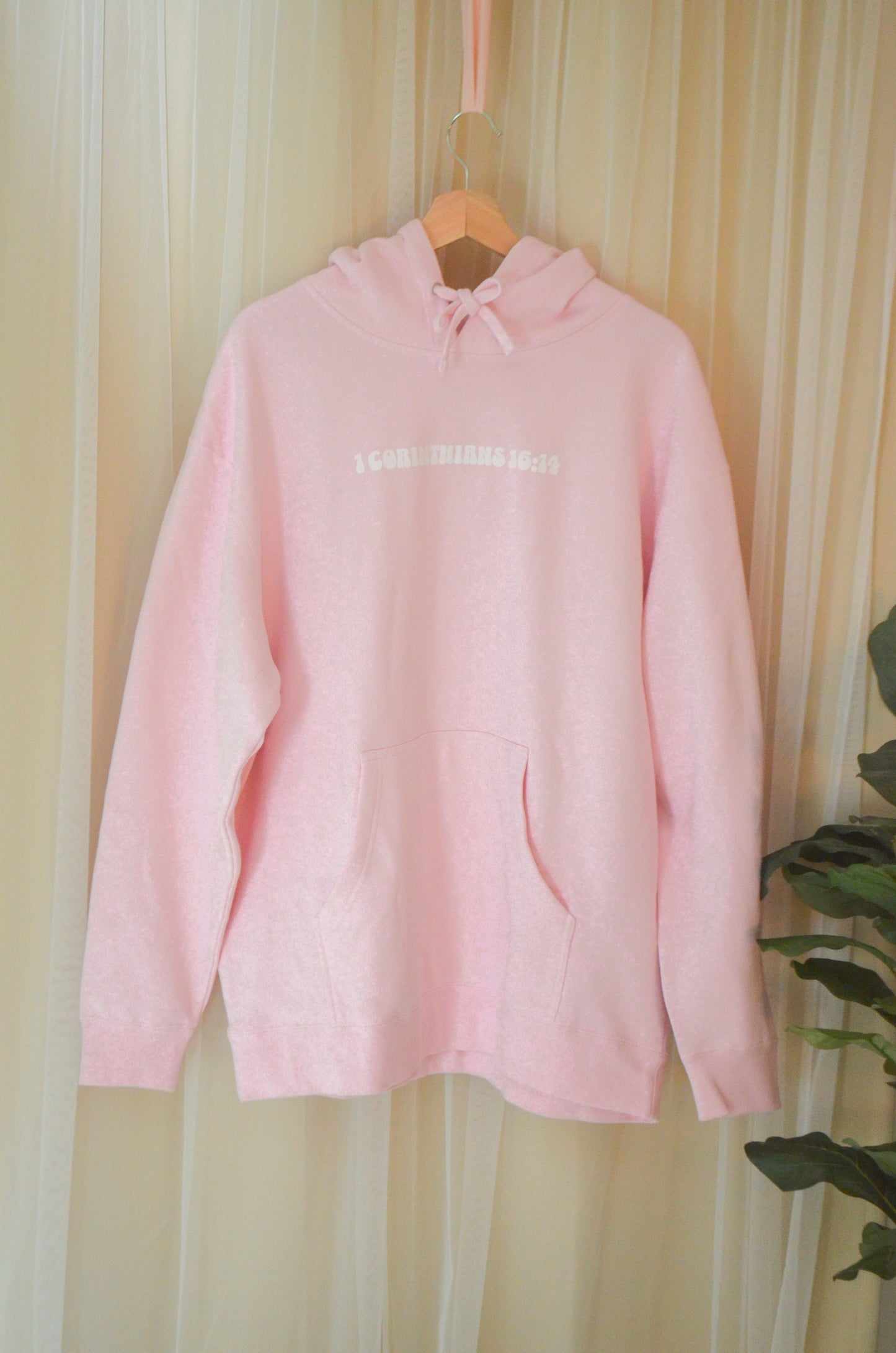 1 Corinthians 16:14 Pink Hoodie