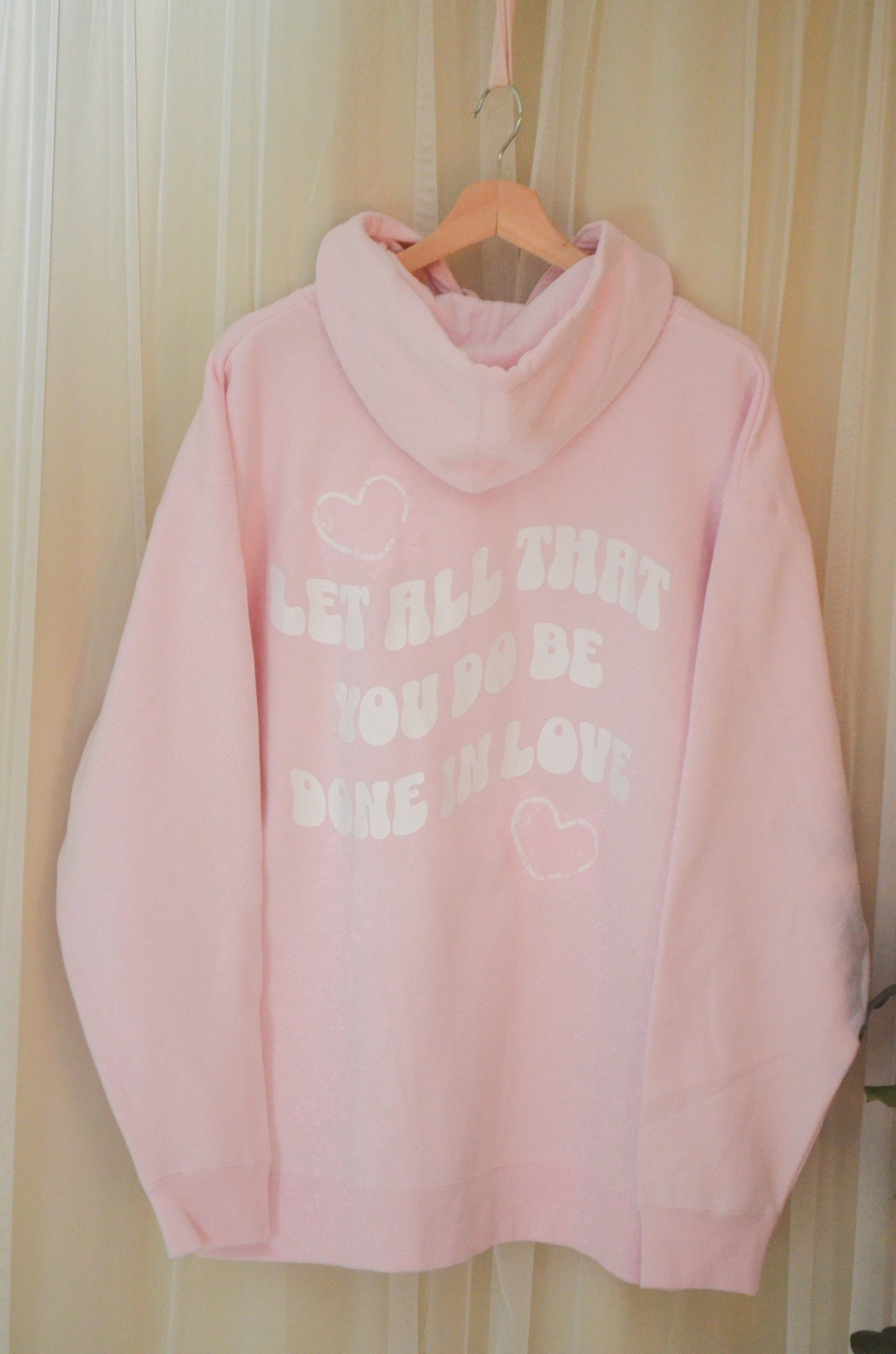1 Corinthians 16:14 Pink Hoodie